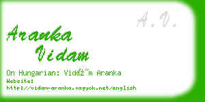 aranka vidam business card